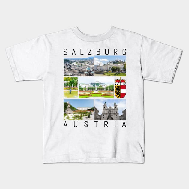 Salzburg Austria Mozart Musik Festspiele Sehenswürdigkeiten Kids T-Shirt by peter2art